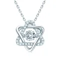 Elegant S925 sterling silver hexagram necklace featuring a sparkling dancing stone pendant - Polaris North Star Dancing Necklace