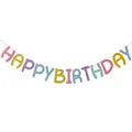 Pastel macaron colored "Happy Birthday" letter banner for birthday party wall decoration. - Ins Style Macaron Birthday Banner
