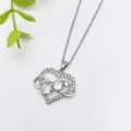 Elegante collana con pendente a cuore infinito e zirconi in raffinata finitura argento - Stile Pietra Principale Radiosa Argentata (XL1200-130)