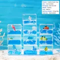 Square acrylic liquid ornament with floating marine life for desktop desk decoration - Random Styles / Cube - Marine Animal
