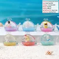 Ornement de bureau baleine en acrylique avec mouvement de sable liquide et figurines - Styles Aléatoires / Baleine - Couleur Laiteuse
