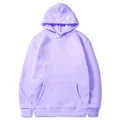 Schlichter lavendellila Kapuzenpullover mit Kängurutasche - S / Oberteil Und Unterteil / Hellviolett