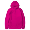 Einfarbiger, pinkfarbener Unisex-Kapuzenpullover mit Kängurutasche und Kordelzug - S / Oberteil Und Unterteil / Fuchsia