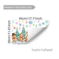 Vista dettagliata degli adesivi statici per finestre natalizi 45x30cm con pan di zenzero - Set Omino di Pan di Zenzero Albero di Natale Fiocco di Neve (D16077) / 30*45cm