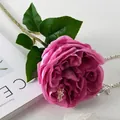 Dunkelrosa künstliche Rose im Ölmalerei-Stil für hochwertige Hochzeitsdekoration - Austin Rose Tiefviolett