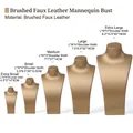 Professional brushed gold leather jewelry mannequin bust set in five sizes for necklace display - Extra Small 8.5*14cm / Gold Brushed PU