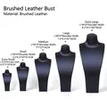 Brushed leather necklace mannequin busts in five different sizes for jewelry display - Extra Small 8.5*14cm / Blue Brushed PU