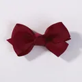Burgundy grosgrain ribbon hair bow for children, elegant solid color hair clip for girls - 33 (single Price)