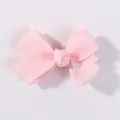 Barrette à cheveux rose pour enfants avec nœud en ruban gros-grain - 11