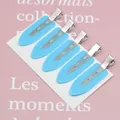 Set of 5 light blue leaf-shaped seamless duckbill hair clips for women's hair styling - Plastic Style / 1 Piece / Medium Blue