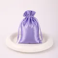 Elegant purple satin drawstring pouch for jewelry gift packaging and storage. - Light Purple