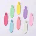 Detailed macro view of eight colorful matte no-crease duckbill hair clips for styling - Metal Style / 1 Piece / Random