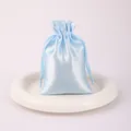 Premium light blue satin drawstring pouch for elegant jewelry and small gift packaging - Sky Blue