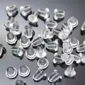 Transparent silicone earring backs bullet style for DIY jewelry making accessories - 4mm Small Silicone (In Bag) / 100pcs Pack