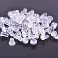 Transparent silicone bullet earring backs replacements for various stud earrings - 6mm Large Silicone (In Bag) / 100pcs Pack