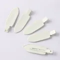 Off-white matte finish no-trace duckbill hair clip set showing dimensions and unit weight - Metal Style / 1 Piece / Off White