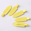Set of 5 minimalist yellow no-trace duckbill hair clips for styling and sectioning. - Metal Style / 1 Piece / Yellow