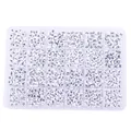Opbergdoos met 1400 stuks 4x7mm witte acryl letter- en hartkralen voor DIY sieraden - 4*7mm 1200 Stuks/Verpakking / Wit met zwarte letters