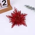 Rote doppelschichtige Glitzer Weihnachtsblume zum Aufhängen für Feiertagsdeko - Rot