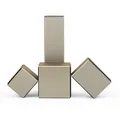 Set de cajas de lujo para joyas LED oro champán en cuero PU cuadrado para regalos. - Color Champán; Caja Para Anillos De 65 X 6 X 49 Cm.