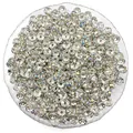 Perle distanziatrici in strass argentati di alta qualità per la creazione di gioielli fai da te - Bianco AB / Venduto Singolarmente 6 Mm (apertura Di Circa 1 Mm)