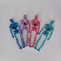 Set di quattro figurine di scheletri di Halloween metalliche con giunti regolabili. - Teschio / 15CM (Confezione da 4 Sacchetto OP) / Colorato