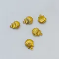 Set of five golden scallop shell pendants for ocean-themed jewelry DIY accessories - Hollow Shell / 5 Pieces / Gold