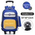 Large capacity royal blue trolley backpack for primary school students with silent wheels - 2-Wheel Trolley (Non-Climbing) / Sapphire Blue