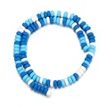 Blue and white polymer clay disc spacer beads for DIY jewelry making handmade bracelets - Blue