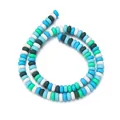 Multi-color candy-themed polymer clay wheel beads for DIY jewelry making accessories - Teal