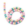 Vibrant candy colored polymer clay flat round spacer beads for DIY handmade jewelry - Multicolor 4