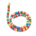 Mix of vibrant candy colored polymer clay wheel spacer beads for DIY jewelry crafting - Dark Mixed