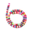 Colorful candy-tone flat round polymer clay beads for handmade DIY jewelry making - Multicolor 3