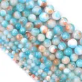 Natürliche blau-orange Persische Jade Rundperlen für DIY-Schmuckherstellung Material - 4mm (Ca. 85 Stück) / Blau Weiß Orange Gemischt