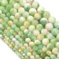 Natürliche Persische Jade-Perlen in bunten Farben für DIY-Schmuckherstellung - Grün-Gelb Mischung