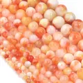 Natürliche Persische Jade Steinperlen in Orange für DIY-Schmuckherstellung und Basteln - Orange-Gelb Mix