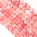 Natürliche rosa Persische Jade-Rundperlen in verschiedenen Größen für DIY-Schmuck - Rosa & Weiß Gemischt