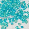 Macro shot of 8x10mm blue UFO glass beads with marbled golden shimmer for DIY jewelry. - Saucer Bead 4# (8x10mm) / Blue