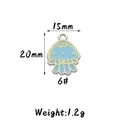 Cute light blue jellyfish alloy enamel pendant for DIY jewelry making 15x20mm - 6# Jellyfish