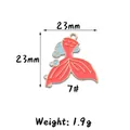 Ocean series red and blue whale tail enamel charm for handmade jewelry, 23mm size - 7# Fish Tail