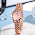 Montre élégante pour femme en or rose avec cadran en marbre rose et bracelet en acier - Bracelet Or Cadran Or (ND9734刻) / Or/Or