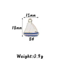 White and blue enamel sailboat charm for DIY jewelry making, 18x15mm size, SKU 8# - 8# Sailboat