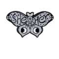 Grey and black butterfly enamel brooch pin with She/Her pronoun design for clothing - She-Her Grey White Butterfly Style (C2740-7)