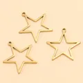 Gros plan de pendentifs en acier inoxydable en forme d'étoile dorée pour bijoux DIY - Étoile (Grand) / 20X23X1.2mm / Or