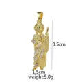 Pendente ritratto di santo placcato oro 18 carati con zirconi, altezza 3,5 cm - Stile Figura San Giuda (D2023JB)