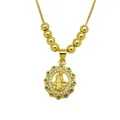 Dettaglio della collana con ciondolo San Giuda placcata in oro 18K e pietre blu - San Giuda (DN260602-B) / Collana