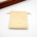 Cream white velvet jewelry drawstring pouch for small accessories like necklaces and earrings - 7*9 Beige Velvet Pouch / 7*9cm
