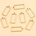 Collection de pendentifs rectangulaires en acier inoxydable doré pour le bijoux DIY - Rectangle-Petit / 8X18X1.2mm / Or