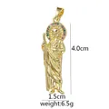 Pendente santo placcato oro 18 carati con zirconi colorati micro-pave per DIY - Stile San Giuda Colorato (D2016JC)