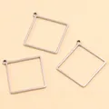 Détail de pendentifs cadres géométriques carrés en acier inoxydable pour bijoux DIY - Forme Carrée - Grand / 21X21X1.2mm / Acier